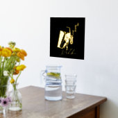 12x12 Black GOLD Jazz Saxophone Music by Leah      箔ポスター (レイダウン (キッチン))