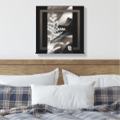 12x12" Terra’s Tender Whisper Abstract Brown Flowe キャンバスプリント (インサイチュ (寝室))