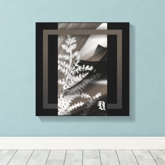 12x12" Terra’s Tender Whisper Abstract Brown Flowe キャンバスプリント (インサイチュ (ウッドフロア))