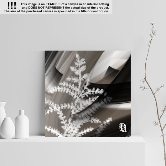 12x12" Terra’s Tender Whisper Abstract Brown Flowe キャンバスプリント