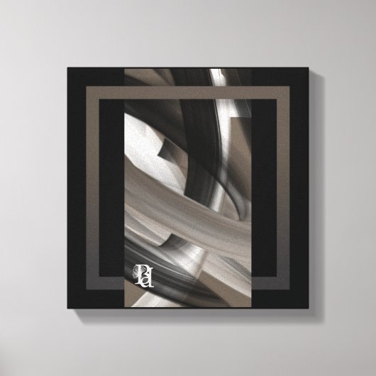 12x12" Terra’s Tender Whisper Abstract Brown Flowe キャンバスプリント (正面)