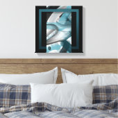 12x12" Trend Abstract Art Canvas Black White Blue キャンバスプリント (インサイチュ (寝室))