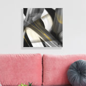 12x12" Trend Abstract Art Canvas Black White Gold キャンバスプリント (インサイチュ (リビング))