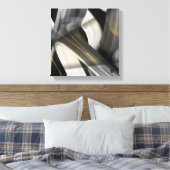 12x12" Trend Abstract Art Canvas Black White Gold キャンバスプリント (インサイチュ (寝室))