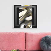 12x12" Trend Abstract Art Canvas Black White Gold キャンバスプリント (インサイチュ (リビング))