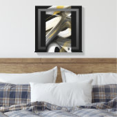 12x12" Trend Abstract Art Canvas Black White Gold キャンバスプリント (インサイチュ (寝室))
