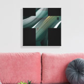 12x12" Trend Abstract Art Canvas Black White Green キャンバスプリント (インサイチュ (リビング))
