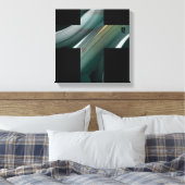 12x12" Trend Abstract Art Canvas Black White Green キャンバスプリント (インサイチュ (寝室))