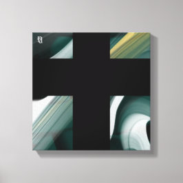 12x12" Trend Abstract Art Canvas Black White Green キャンバスプリント