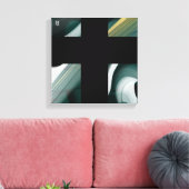 12x12" Trend Abstract Art Canvas Black White Green キャンバスプリント (インサイチュ (リビング))