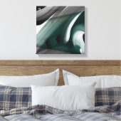 12x12" Trend Abstract Art Canvas Black White Green キャンバスプリント (インサイチュ (寝室))