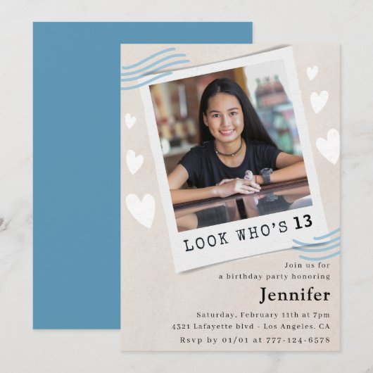 13おもしろい歳の誕生日の招待状 招待状 (正面/裏面)