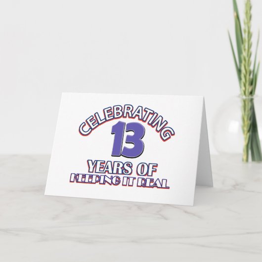 13おもしろい歳の誕生日デザイン カード (正面)