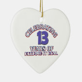 13おもしろい歳の誕生日デザイン セラミックオーナメント (右)