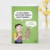 13おもしろい番目の誕生日グリーティングカード カード (黄色い花)