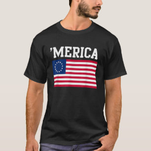 13つ星の国旗メリカアメリカUSAベッツィ・ロス4日 Tシャツ