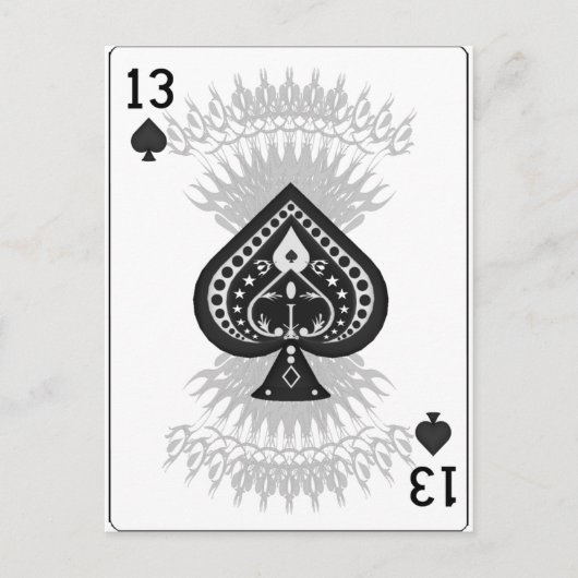 13のスペード遊：のカード： ポストカード (正面)