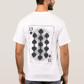 13のスペード：フィクション遊のカード：ホワイトシャツ Tシャツ (裏面)