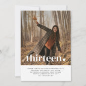 13のハートフォト誕生日招待状 招待状 (正面)