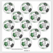 13の緑の黒男の子サッカーパーティーセット シール (シート)