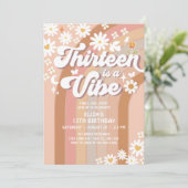13はVibe 70s自然 Groovy 13誕生日 招待状 (スタンド正面)