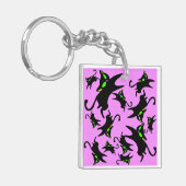 13アービング魔法を跳ぶ黒い猫ちゃん キーホルダー (正面左)