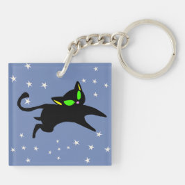 13アービング魔法を跳ぶ黒い猫ちゃん キーホルダー