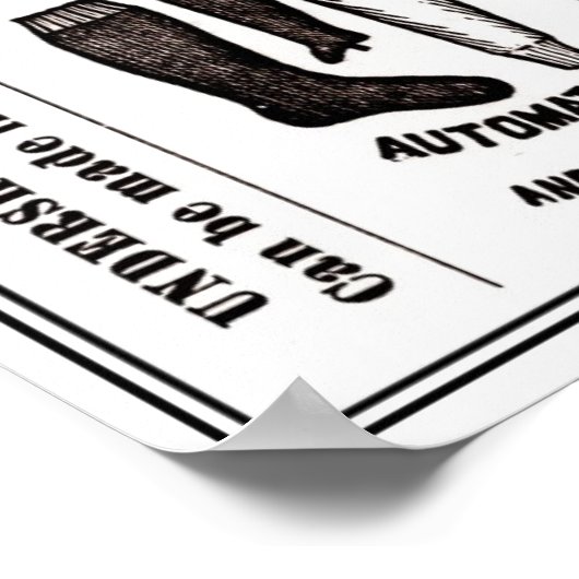 13インチx 19インチアンティーク編み物マシンと ポスター (角)