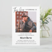 13エレガント歳の誕生日招待状Boy Photo 招待状 (スタンド正面)
