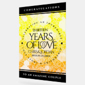 13エレガントthシトリ結婚ン記念日 アクリルサイン (傾斜)