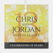 13エレガントthシトリ結婚ン記念日 ガラスオーナメント (正面)