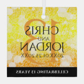 13エレガントthシトリ結婚ン記念日 ガラスオーナメント (裏面)