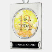 13エレガントthシトリ結婚ン記念日 シルバープレートバナーオーナメント (左)