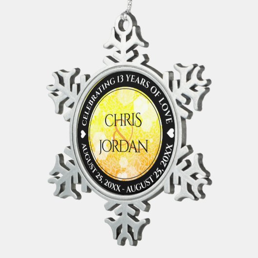 13エレガントthシトリ結婚ン記念日 スノーフレークピューターオーナメント (右)