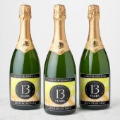 13エレガントthシトリ結婚ン記念日 スパークリングワインラベル (ボトル)