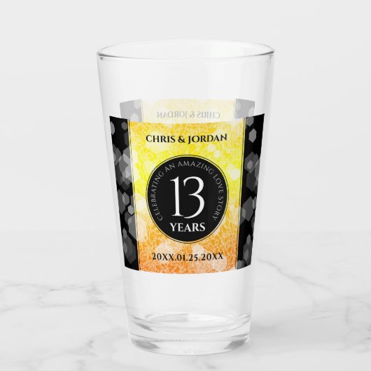 13エレガントthシトリ結婚ン記念日 タンブラーグラス (裏面)