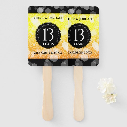 13エレガントthシトリ結婚ン記念日 ハンドファン (正面&裏面)