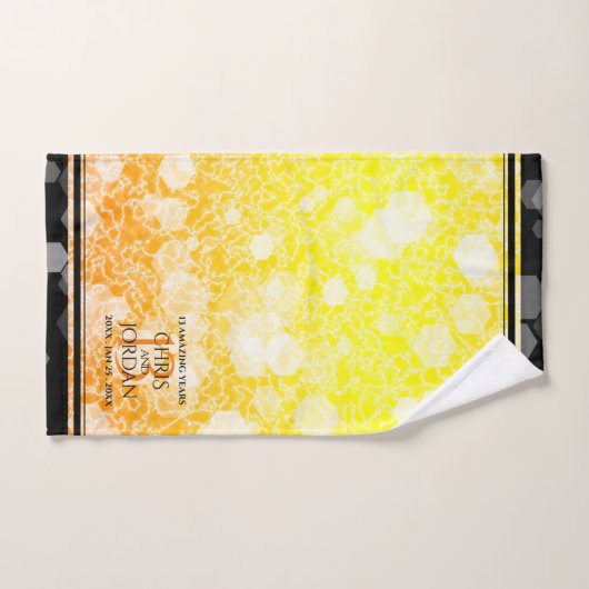 13エレガントthシトリ結婚ン記念日 バスタオルセット (ハンドタオル)