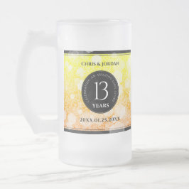 13エレガントthシトリ結婚ン記念日 フロストグラスビールジョッキ