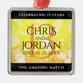 13エレガントthシトリ結婚ン記念日 メタルオーナメント