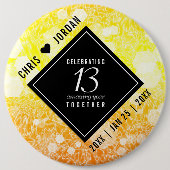 13エレガントthシトリ結婚ン記念日 缶バッジ (正面)