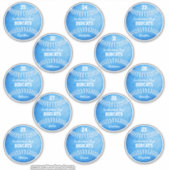 13カスタム人が青いソフトボールを名乗る シール (正面)