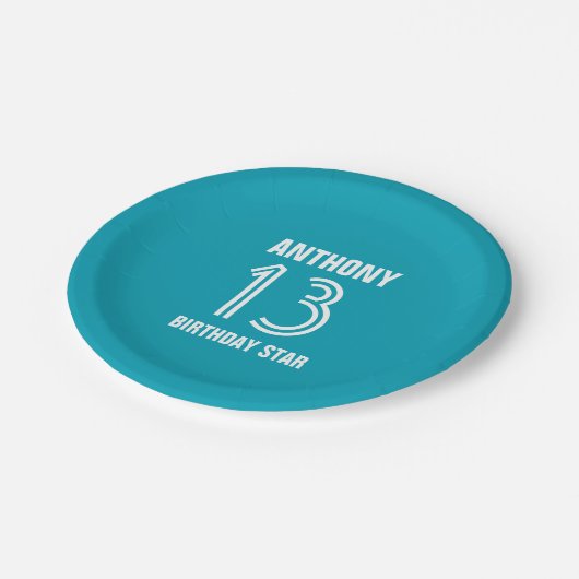 13カスタム年目の誕生日カスタムカラーV14J ペーパープレート (アングル)