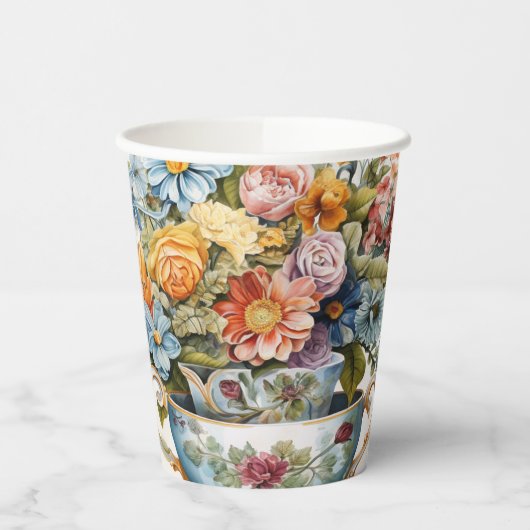 13カップの花 紙コップ (左)
