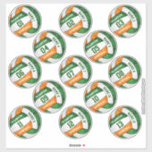 13ガーリーの緑のオレンジ色のバレーボール選手セット シール (シート)