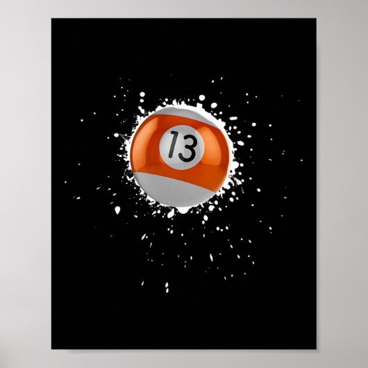 13クールボール13ビリヤード絵を描Splatte ポスター (正面)