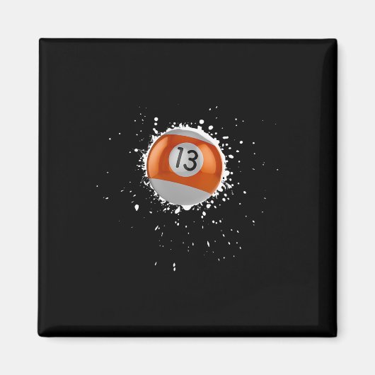 13クールボール13ビリヤード絵を描Splatte マグネット (正面)