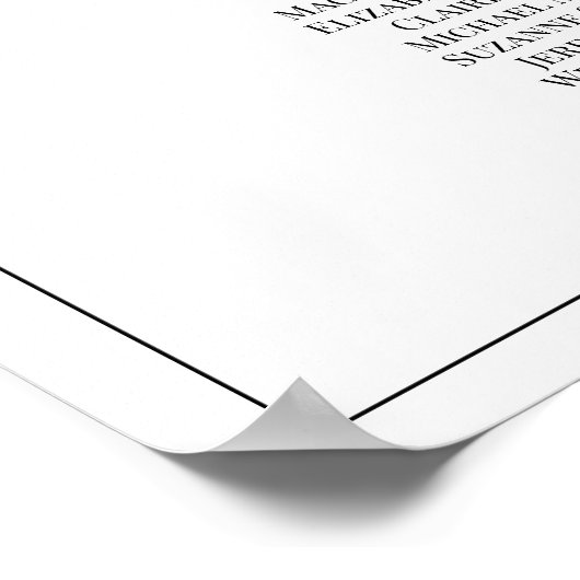 13シンプル表エレガンス結婚の座席表 ポスター (角)