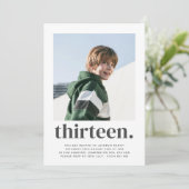 13スクエアフォトファースト誕生日招待状 招待状 (スタンド正面)