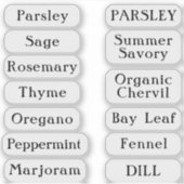 13スパイスジャーの編集可能な透明ハーブ名 シール (正面)